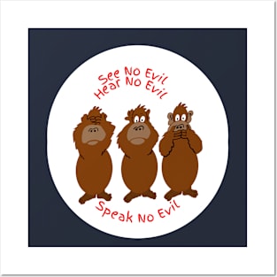 Monkeys See No Evil, Hear No Evil, Speak No Evil Posters and Art